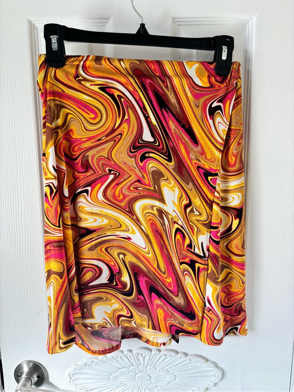 Windsor Swirl-Print Multicolor Swim Sarong with Pink and Yellow Accents